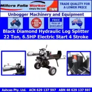 Millers Falls Black Diamond 22 Ton Electric Start Hydraulic Log / Wood Splitter
