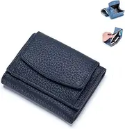 [KiRYu] Handmade RFID Soft Leather Purse - Women's Foldable Short Wallet, Minimalist Small Trifold Wallet, Lady Pocket Coin Purse, Multi Card Holders Wallet (15)