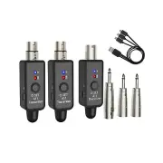 Wireless XLR Adapter System Dual Transmitter & Receiver for Guitar Mic Mixer﻿ US