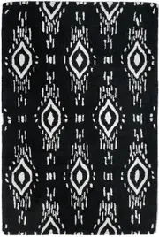 Surah Black And White Tribal Pattern P.E.T Indoor Outdoor Rug Plush Carpet