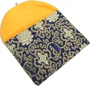 FIXOSHEE Brocade Buddhist Scriptures Pouch Elegant Cloth Storage Bag for Zen Books Music and Sundries Lightweight and for Travel and Office Use Floral Design