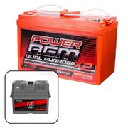 Power AGM 12V 135Ah Dual Purpose Battery Bundle with Portable Multi-Function Battery Box w