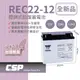 【YUASA】湯淺 REC22-12 鉛酸電池 12V22Ah 電動車電池 釣魚電池 捲線器電池 UPS電池 APC
