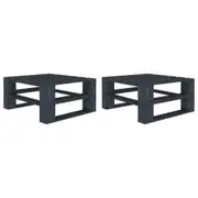 Garden Pallet Tables 2 pcs Grey Wood