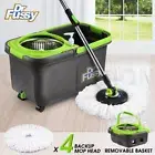 DR FUSSY 360 Rotating Spinning Spin Mop Clean Bucket System w/4 Heads Wheel