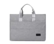 B19 14-inch Gray Outing Notebook Tablet Bag Simple Business Commuter Macbook Handbag Briefcase for Men and Women