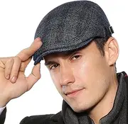 [AIEOE] Vintage Beret Hat for Men Adjustable Soft Gatsby Hat Newsboy Hat 50s Unisex for 56-59cm