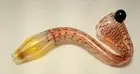 Glass Tobacco Smoking Pipe - Red Raked and Strung Sherlock - Made in Colo.USA