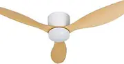 Devanti 52'' Ceiling Fans, Fan Lights and Remote for Bedroom Living Room Indoor, DC Motor Control LED Light 5 Speed 132cm Reversible Wood Quiet Breezes 3 Color Lighting