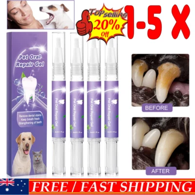 1-5pcs Pet Oral Repair Gel Pet Teeth Oral Care Gel for Eliminate Bad Breath~