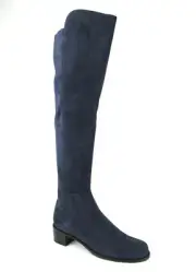 $795 Stuart Weitzman Women's Allserve Nice Blue Suede Knee Boot YW28482