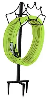Freestanding Garden Hose Stand Holder - Metal Water Pipe Reel Rack for