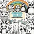 Animal Relief, Coloring Book for Kids aged 1-4, 40 Unique Designs perfect for to