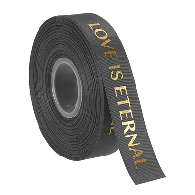 1" 50 Yard Valentine Printed Ribbon Wedding Favor Grosgrain Ribbons Black