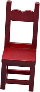 ERINGOGO Miniature Wooden Chair Red 1:12 Scale Miniature Furniture for Playhouse