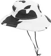 Cow Pattern Adjustable Pet Hat for Dogs and Cats Cotton Sun Protection Accessory for Outdoor Parties and Photography for Pets