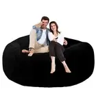 Velvet Bean Bag Chair Lounger Cover Round Without Beans 6 ft Cover ONLY