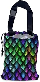 NHNXHWIA Dragon Scales Car Trash Bag,Hanging Drawstring Car Garbage Bag,Waterproof Canvas Car Back Seat Organizer with Adjustable Buckle,for Vehicles,SUVs,Camping,Road Trips