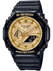 Casio G-Shock GA-2100GB-1AER Gold Dial Black Resin Mens Watch