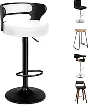 [ALFORDSON] 2X Bar Stool Adjustable Kitchen Counter Barstools Swivel Wooden Dining Chair Home Bar Dining Room Furniture in 61-82cm Seat Height with Anti-Slip Floor Protector (Ramiro Black & White)