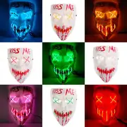 Halloween Kiss Me Purge Light Up Stitches LED Glow Mask Costume Rave Party EDC