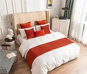 Hotel Home Bed Tail Towel Velvet Solid Color Pleated Texture Bed Runner Scarves Modern No Fading Bedspread Protection Decor Bedding Scarf,B-45 * 240CM