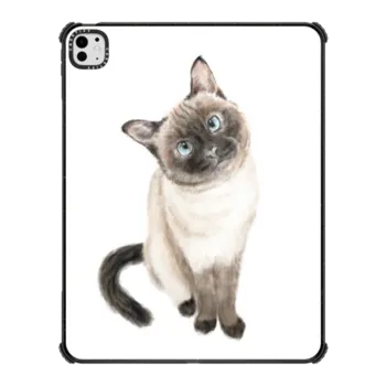iPad Pro 13-inch (M4) iPad Impact Case Siamese Cat Watercolor Art