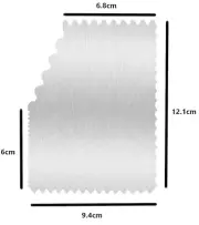 METAL CAKE DECORATING SCRAPER EDGE SMOOTHER COMB TEETH PATTERN STEEL BUTTERCREAM