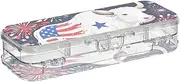 Yoogain Independence Day White Yak Plastic Pencils Box Clear Double Deck Penscases For Stationery Supplies With Snap Lid