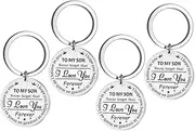 [WOFASHPURET] Key Chain To My Son Keychain Keychains for Car Keys Key Rings I Love You Keychain Key Holder for Car Encouragement Keychain Car Car Key Holder Son Stainless Steel