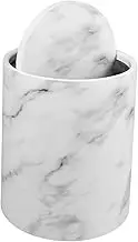 OFFSCH Shake Lid Trash Can Toilet Trash Can Vanity Waste Bin Garbage Container Rubbish Can Table Trash Bucket Office Trash Can Bathroom Garbage Bin Small Waste Paper Bucket White Pp