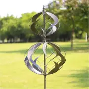 Wind Spinner Large 3D Kinetic Metal Copper Teal for Outdoor Garden Decoration