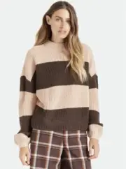 Brixton Madero Chunky Knit Sweater Rose Dust XL