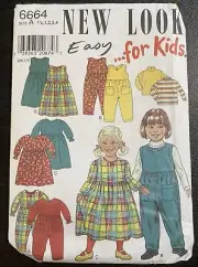 New Look SEWING PATTERN 6664 Toddler ROMPER DRESS TOP Size 1/2-1-2-3-4 UNCUT