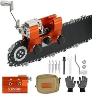 VEVOR Chainsaw Sharpener, Hand-Cranked Sharpening Jig for 4"-22" Chain Saws, Potable Saw Chain Sharpener Tool Set with 4 Grinding Heads for Landscaper, Lumberjack, Maintenance Worker