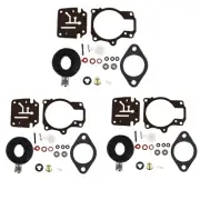 Carburetor Carb Rebuild Repair Kit w Float For Johnson Evinrude 65 70 75 HP 3Pcs