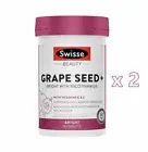 2 x Swisse Beauty Grape Seed+ 180 Tablets Bright with Nicotinamide 360 Tabs