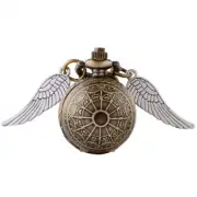 Bronze Snitch Retro Pocket Watch Quartz Movement Pendant Vintage Chain New Gift