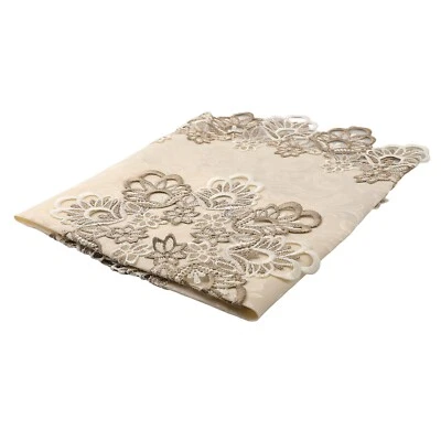 Lace Floral Table Cover Dustproof Round Tablecloth Home Decor Accessory