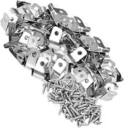 COOPHYA 100sets Aluminum Wire Fence Clips with Screws Fastening Device for Animal Cages and Fencing Easy Installation and Corrosion Resistant Clips for Cattle Dogs and