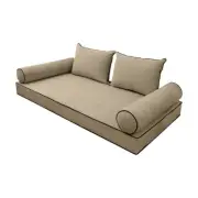 SLIPCOVER ONLY V4 Velvet Daybed Mattress Pillow Contrast Pipe Twin-XL AD304