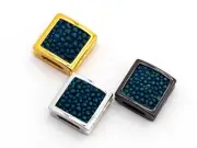 CZ Flat Square Turquoise Blue Micro Pave Beads, Cubic Zirconia Spacer Beads,