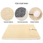 Handwoven Cat Scratching Mat Durable Sisal Scratcher with Plush Ball Furniture