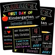 First & Last Day Of School Chalkboard, 25 X 30cm Double Sided Back To School Sign For Kids/girls/boys, Reusable 1st Day Of Preschool/ Kindergarten Pho