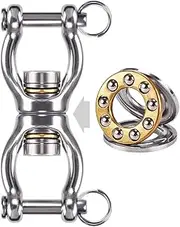 Dolibest Permanent Antirust Stainless Steel Swing Swivel with Bearing Double Open 360° Rotation, 770LB Capacity, Device Hanging Accessory for Web Tree Swing, Aerial Dance, Swing Yoga Swing Sets