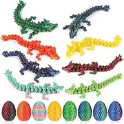 8 Pack Dragon Egg, 3D Printed Dragon Egg, Articulated Crystal Animals Fidget Toy Birthday Gift for Teen Boy & Girl Kid, Surprise Mystery Easter Egg Fidget Toy, Creative Ornaments for Desk Decor
