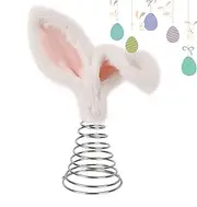 Bunny Ears Topper Topper, Easter Bunny Tree and Ears Topper,Festive Rabbit Decoration | Spring Plush Metal Rabbit Ornament for Grazing Trees