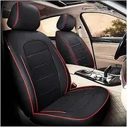 Custom Fit Seat Cover Genuine Leather Seat Cushions Covers 14PCS Compatible for Mercedes Benz GLE450 GLE350 GLE320 Coupe 2020(Black X Red Line)