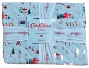 Cath Kidston London Christmas Snow Day Duck Egg Twin Quilt Bedspread New