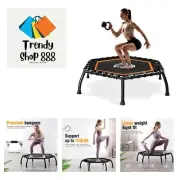Rebounder Trampoline for Adults with Adjustable bar Indoor Mini Small Fitness...